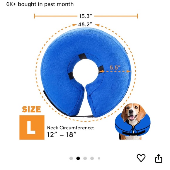 BENCMATE Protective Inflatable Collar for Dogs and Cats Size L - Picture 2 of 7